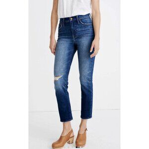 Madewell The Perfect Vintage Crop Jeans Womens 25 Blue Bellbrook Wash Distressed